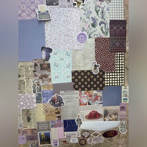 Junk Journal Ephemera Kit: Mixed Retro - Pinup Purple Edition - Picture 6 of 10